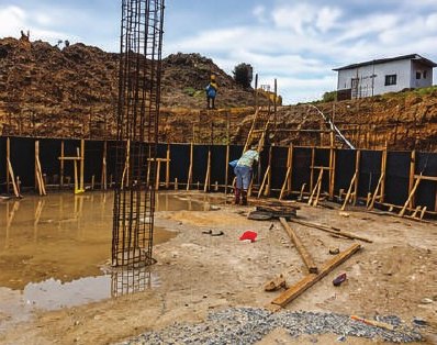Foundation works and column reinforcement